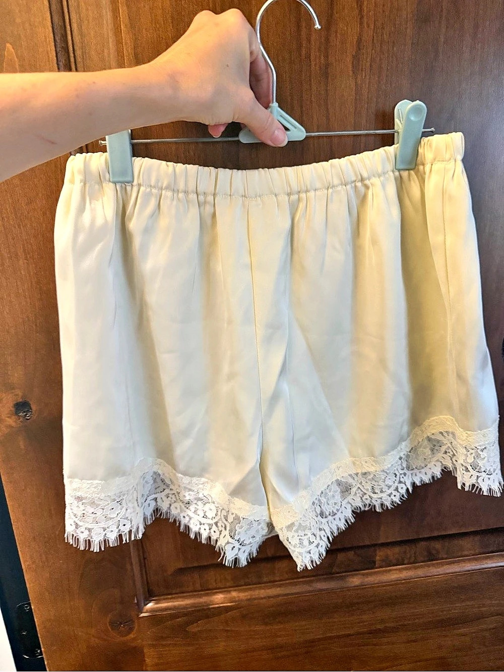 Lace Trim Shorts in White New